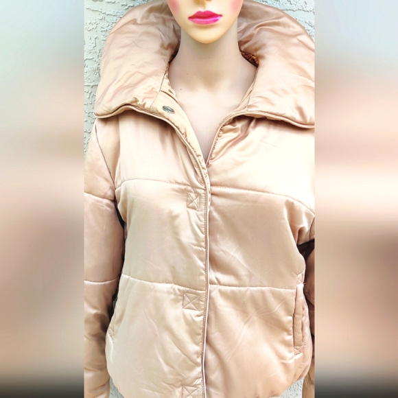 Me George satin metallic gold puffer coat - Picture 2 of 16